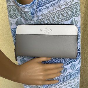 Kate Spade Staci Colorblock Large Continental Wallet Nimbus Grey